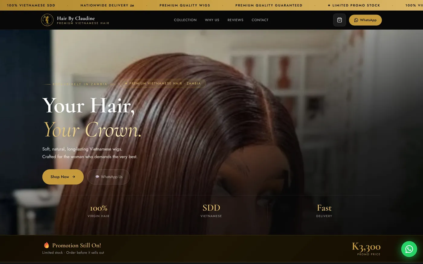 Hair by Claudine website on desktop