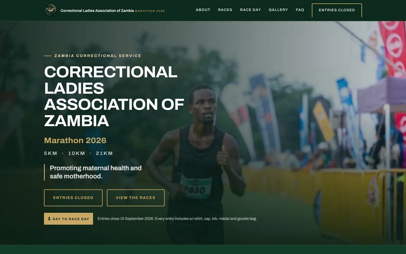 CLAZ Marathon website on desktop