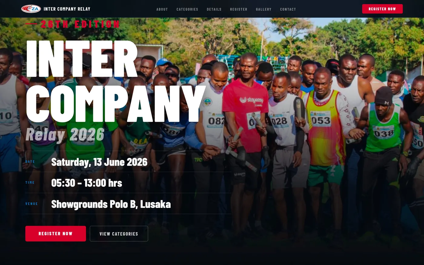 Intercompany Relay website on desktop