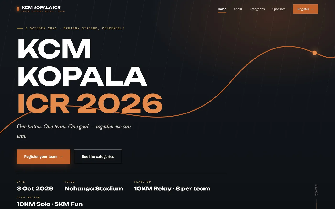 KCM Kopala ICR 2026 event website on desktop