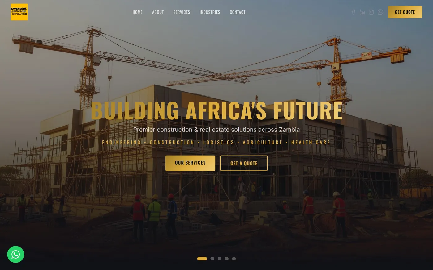 Kwendura website on desktop